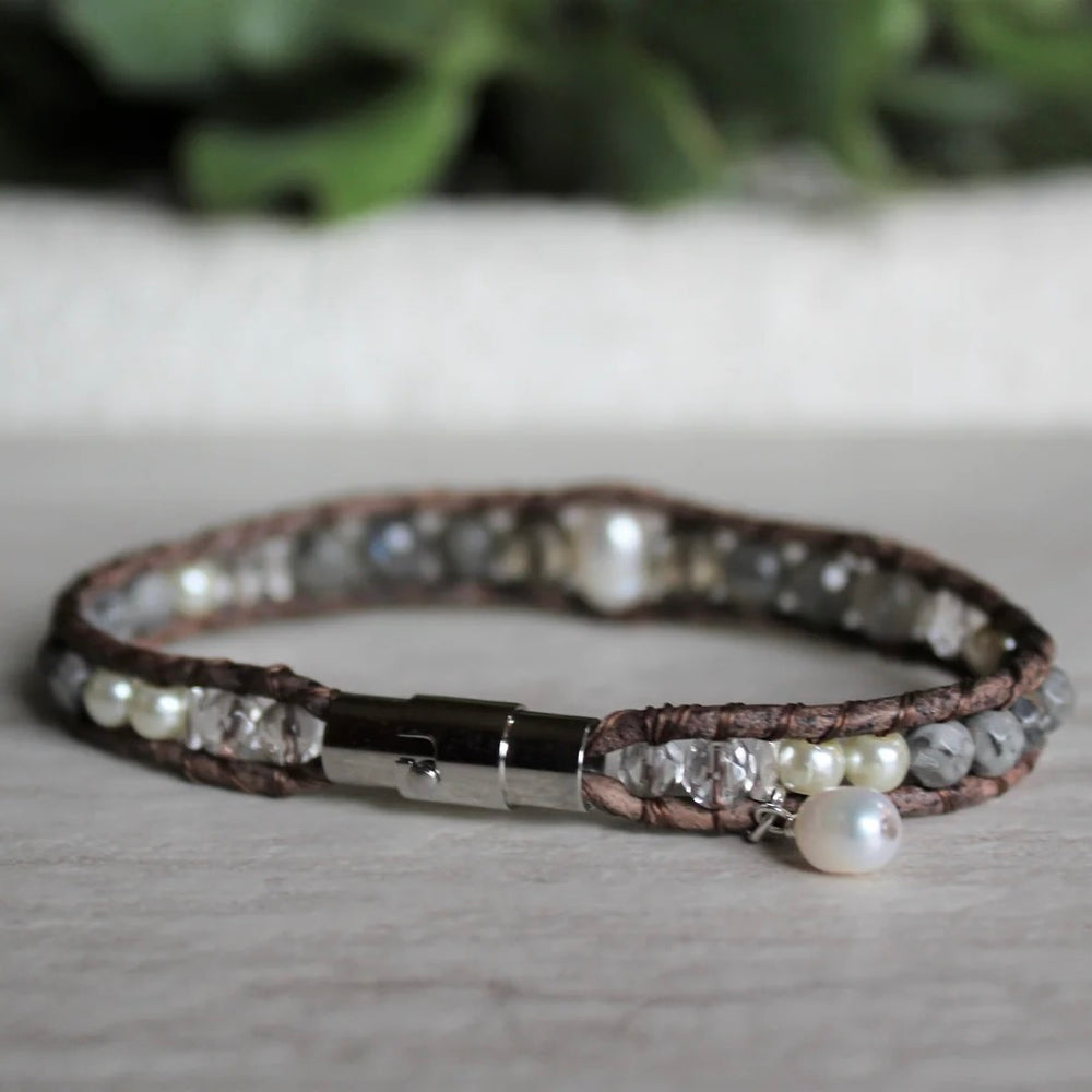 Labradorite Pearl Bracelet