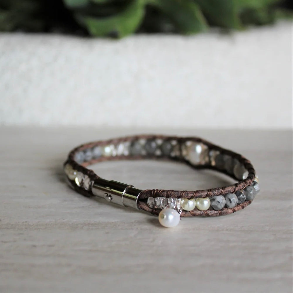 Labradorite Pearl Bracelet