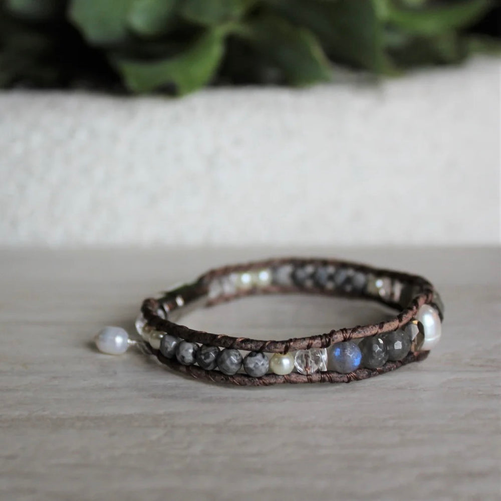 Labradorite Pearl Bracelet