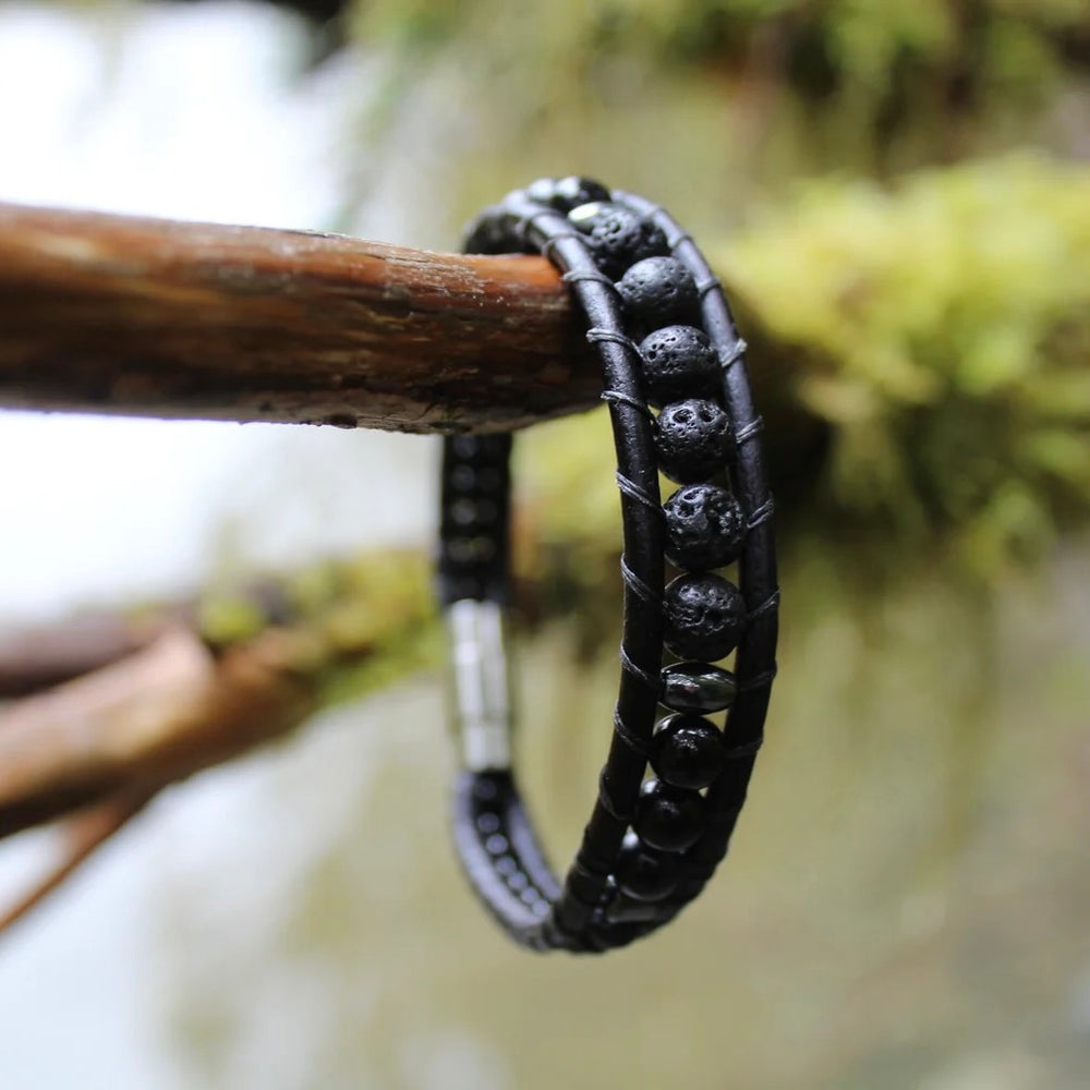 Mens Lava Rock Bracelet