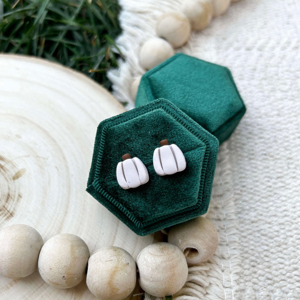 Cream Pumpkin Studs