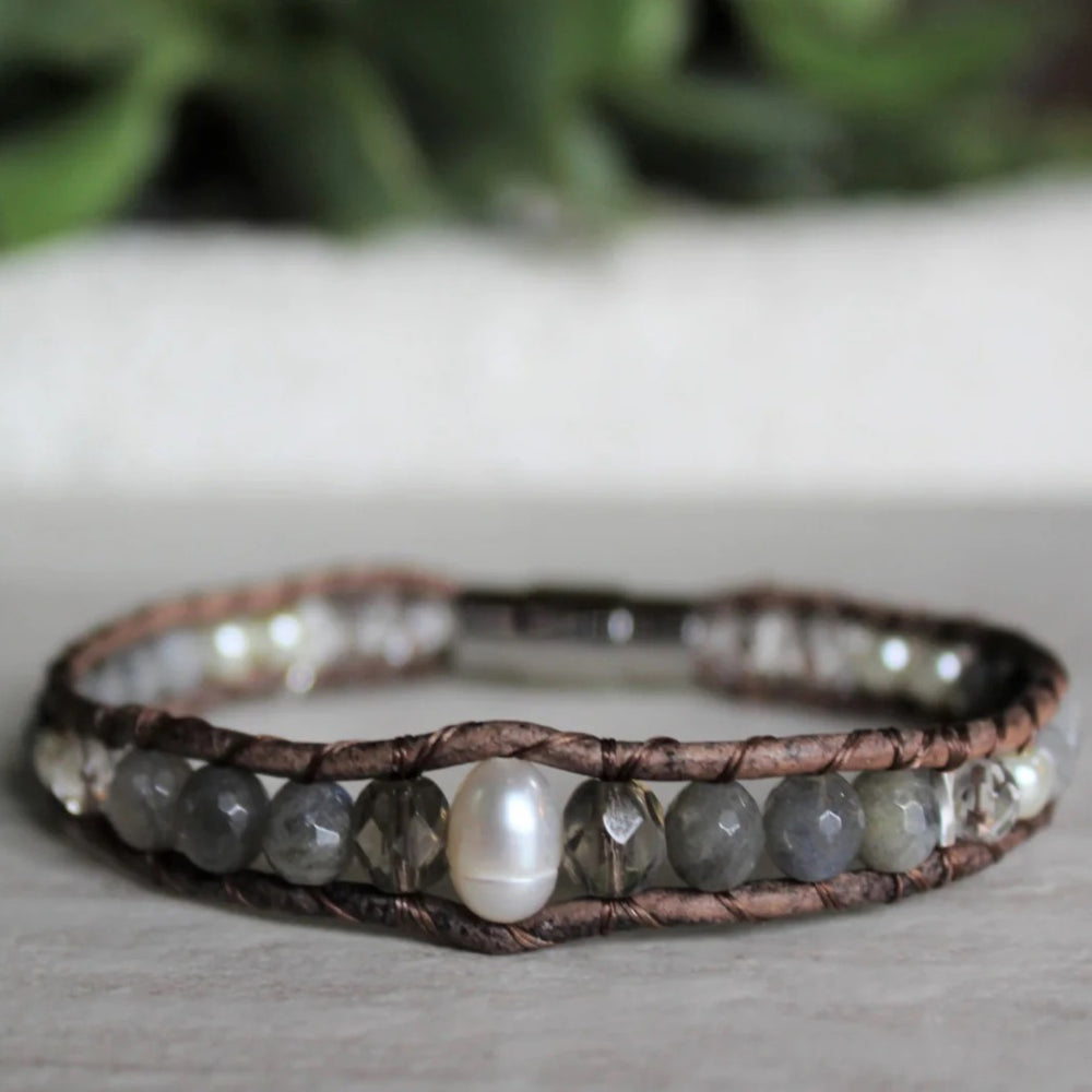 Labradorite Pearl Bracelet