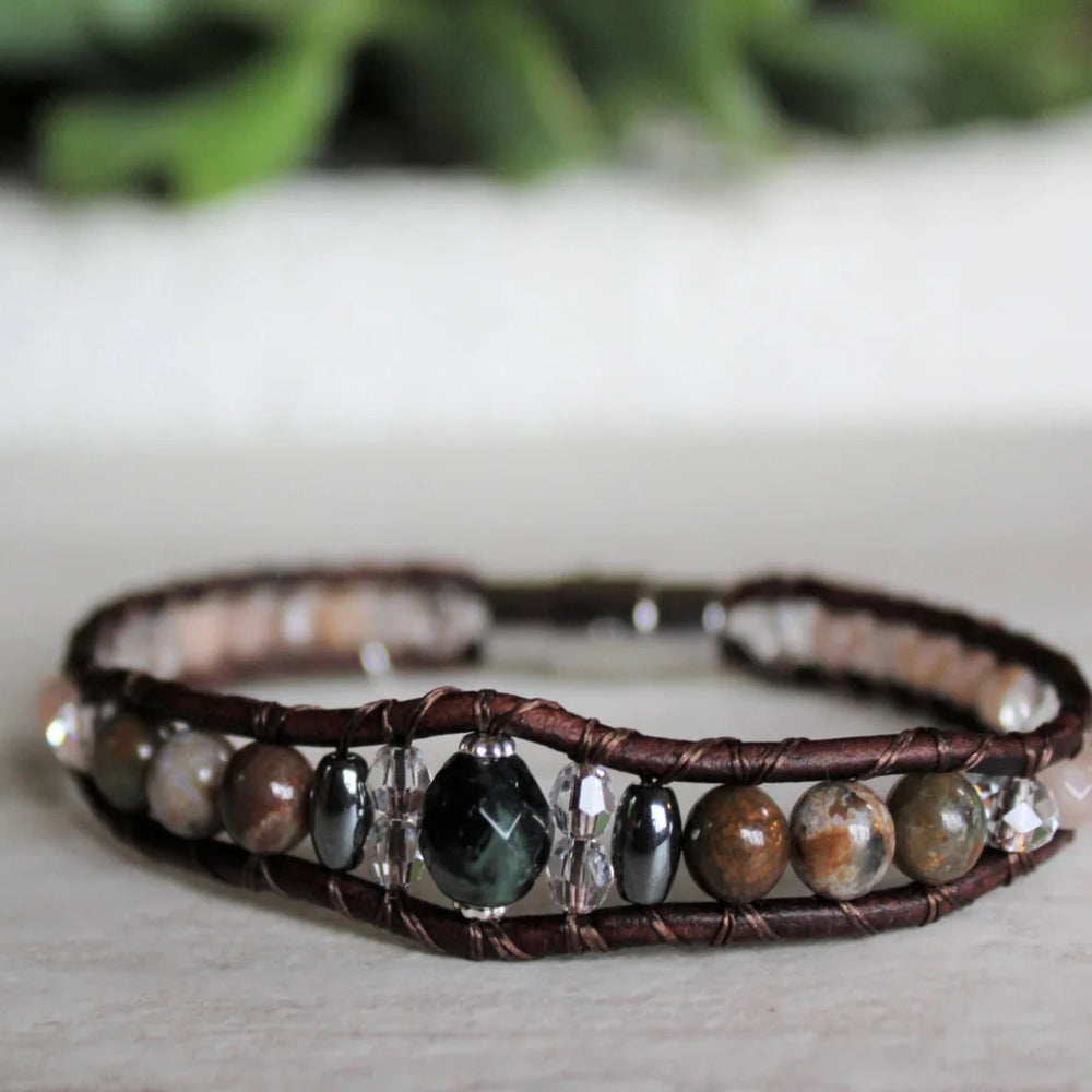 Kambaba Jasper | Opal + Crystal + Stone  Bracelet