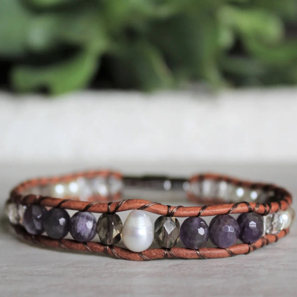 Amethyst Pearl Bracelet