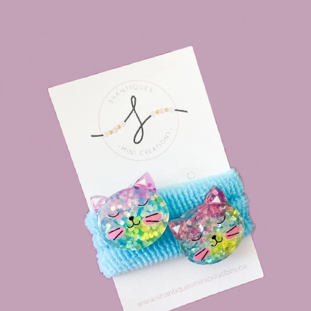 Glitter Cats Hair Ties