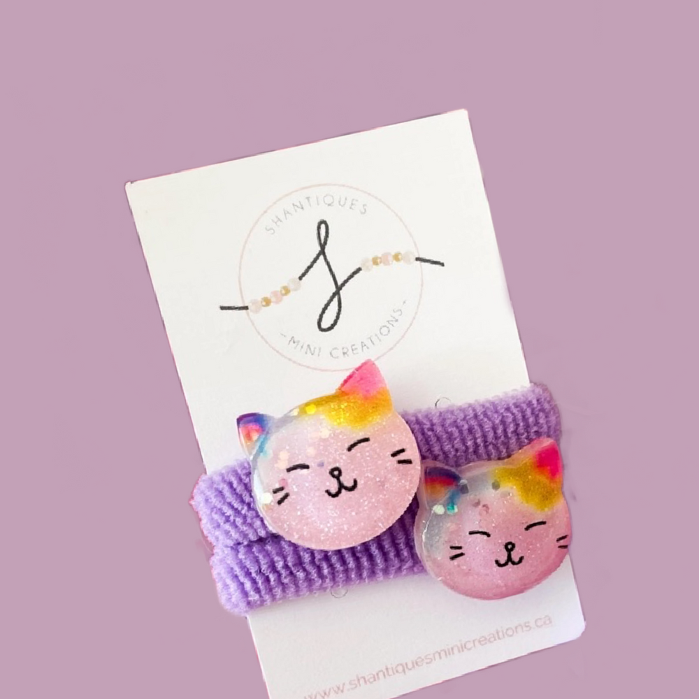 Glitter Cats Hair Ties
