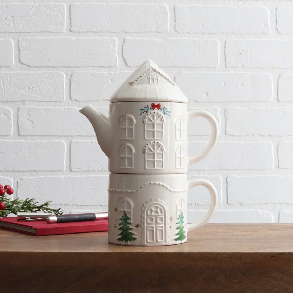 Golden House Stacked Tea & Mug Set