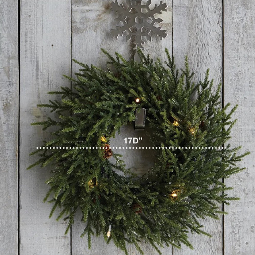 Pinecone Wreath with LED Accent