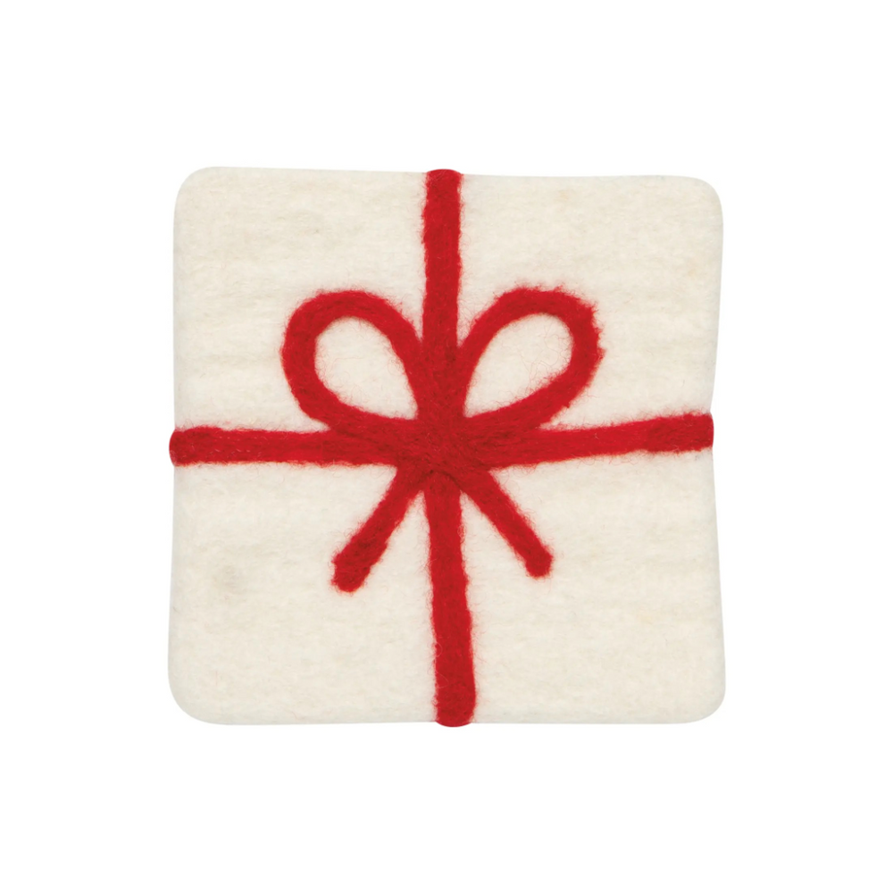 Presents Christmas Felt Wool Coasters | Set of 4