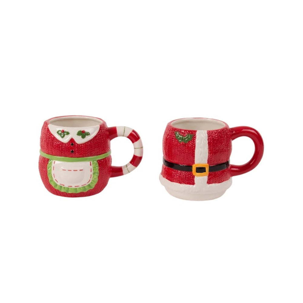 Mr and Mrs Claus Vintage  Mug Set