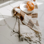 Turkish Cotton Hand Towel |  Neutral Stripes