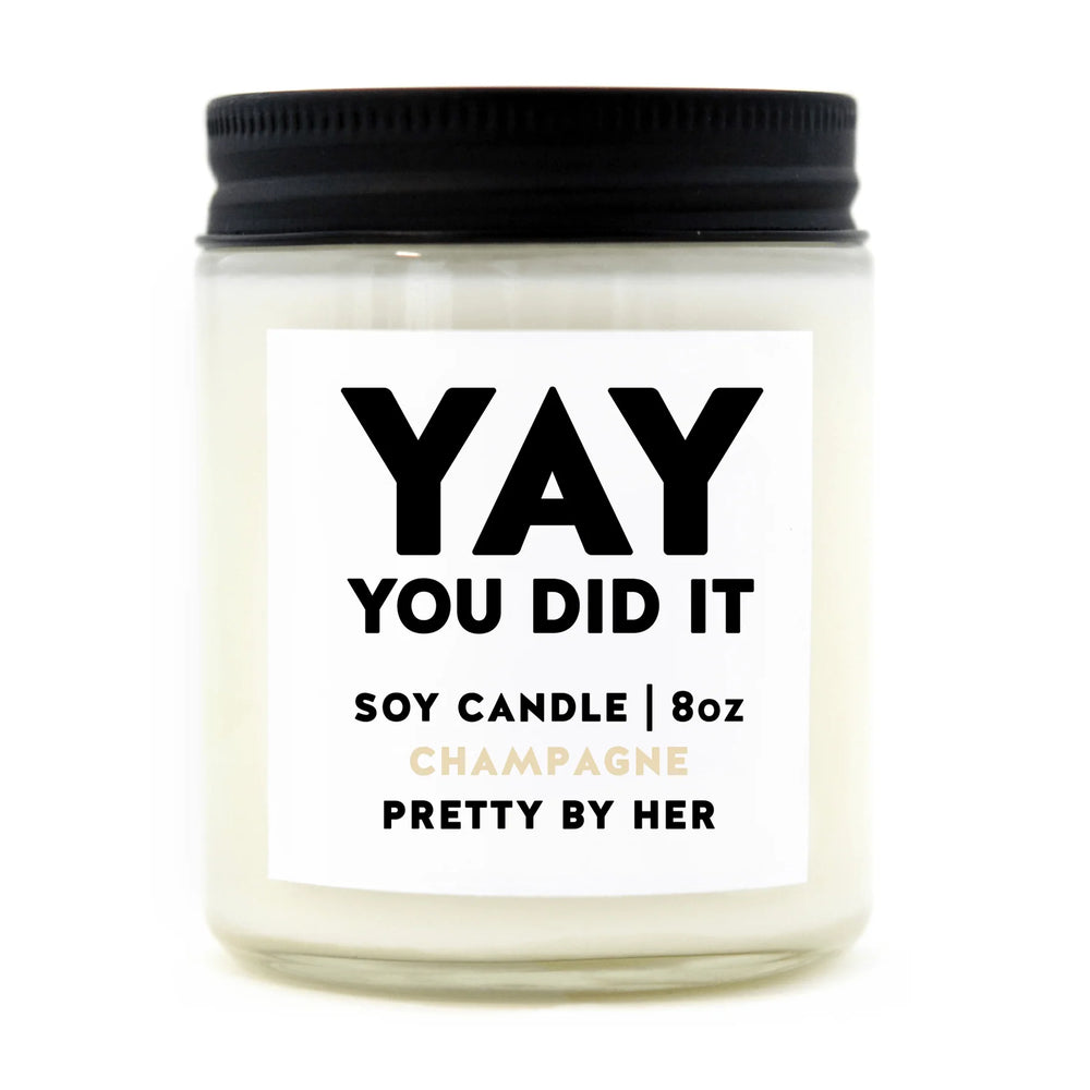 Yay You Did It Candle | Champagne