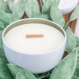 White 7oz Candle Tins | Wooden Wick