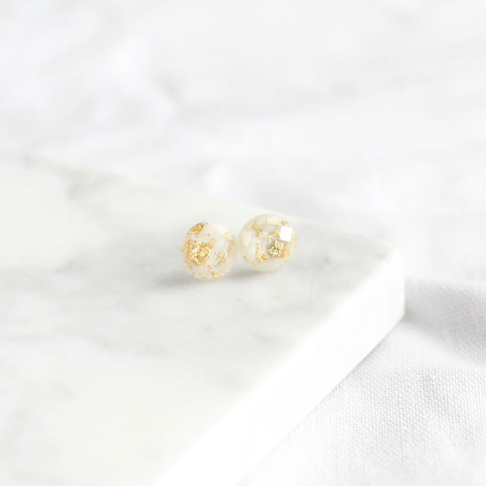 Gold Flakes Stud Earrings | Various Colours
