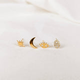 Solstice Studs Set | Gold Plated Earrings