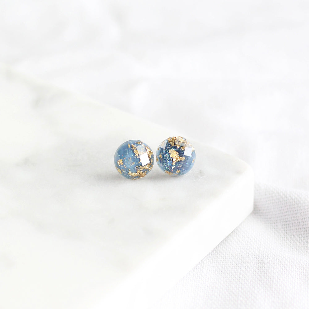 Gold Flakes Stud Earrings | Various Colours