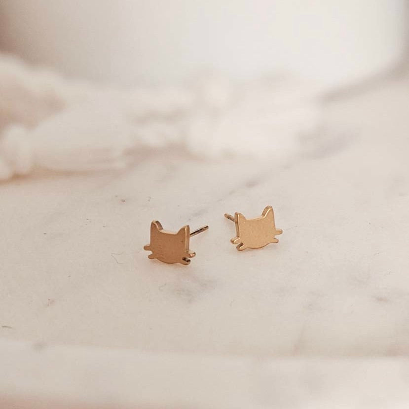 Deux Petits Chats Gold Earrings