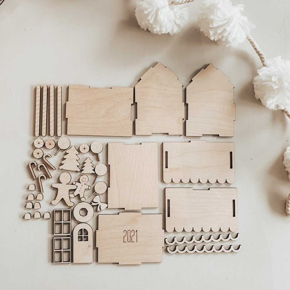 DIY Wood Gingerbread House Kit
