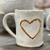 Vilks Stoneware Heart Mug | Gold Accent