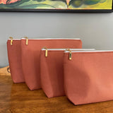 Large Linen Zip Pouch | Makeup Bag