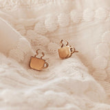 Coffee Cup Gold Plated Earrings