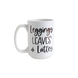Leggings Leaves Lattes Mug