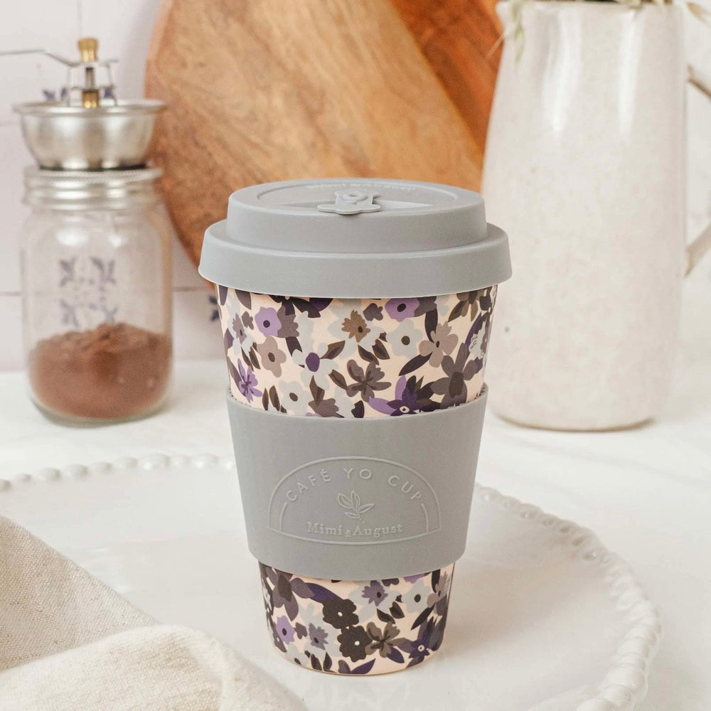 Lavender Florals Cafe Yo Cup | Bamboo Reusable Cup
