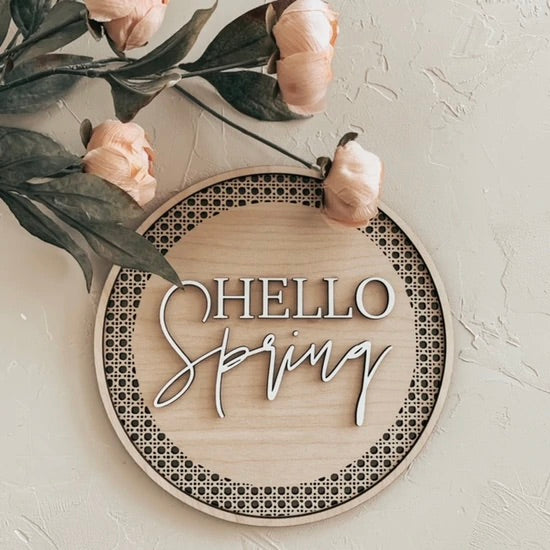 Spring Cane Round | Wood Sign