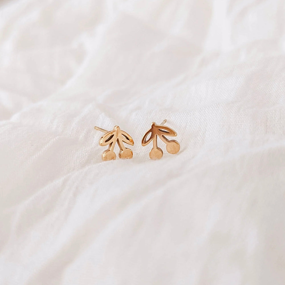 Little Cherries Gold Plated Earrings