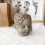Concrete Doll Planter with Crystals