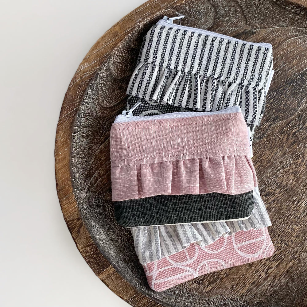 Mini Ruffle Zip Pouch