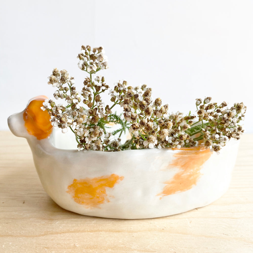 Large Ceramic Spaniel Catchall | Planter