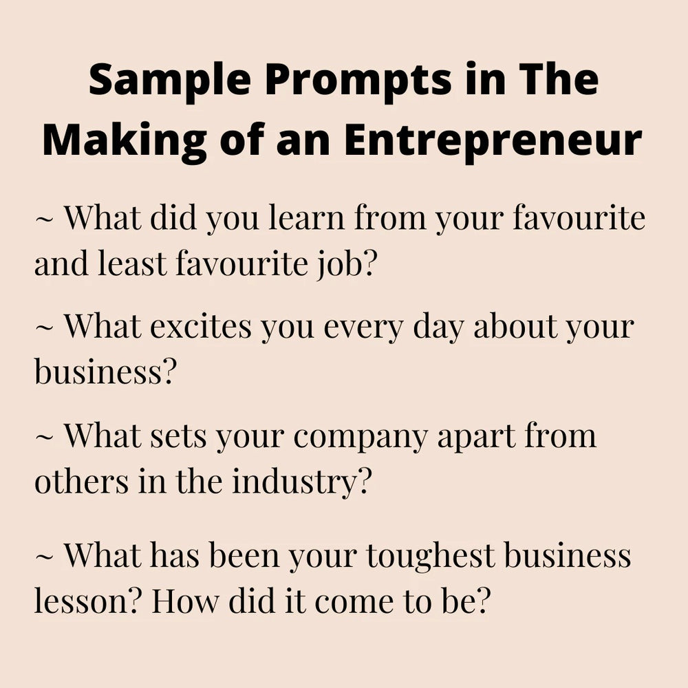 The Making of an Entrepreneur Journal