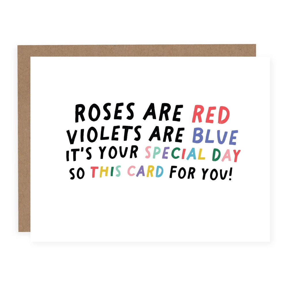 Roses Are Red This Card is For You Birthday Card