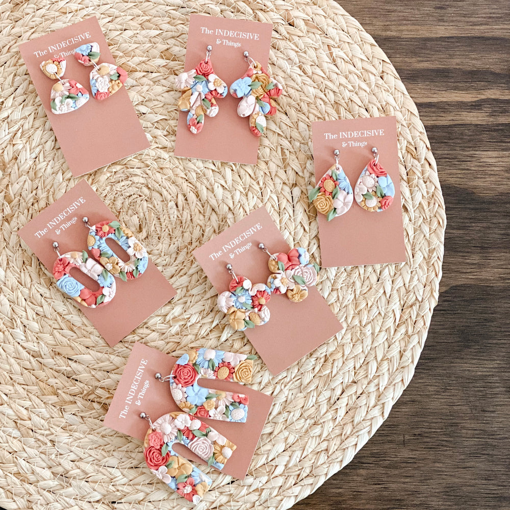Floral Clay Dangles