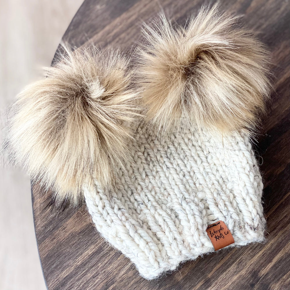 Kids Double Pom Pom Knit Toque