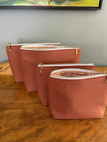 Large Linen Zip Pouch | Makeup Bag