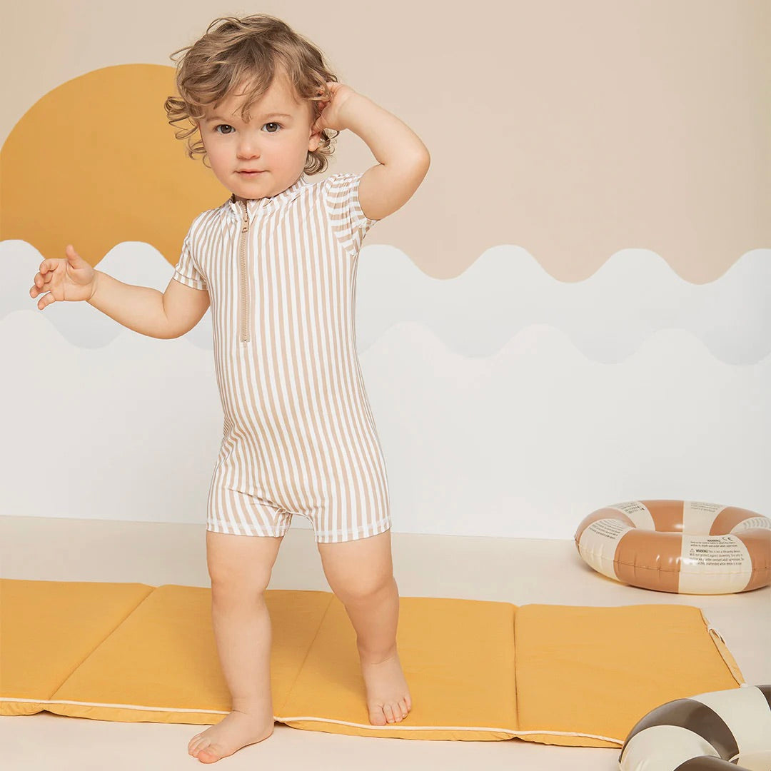 Striped short deals sleeve romper