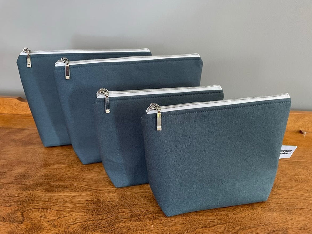 Large Linen Zip Pouch | Makeup Bag