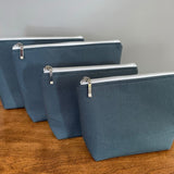 Large Linen Zip Pouch | Makeup Bag