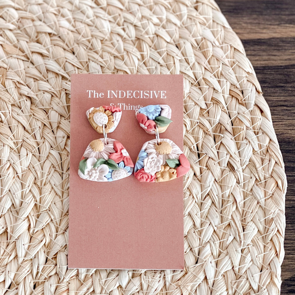 Floral Clay Dangles