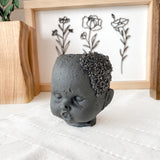 Black Concrete Doll Planter