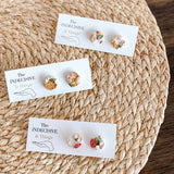Floral Clay Studs | Round