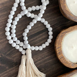 Wood Bead Garland | White