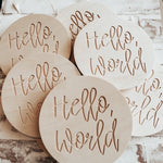 Hello World | Nursery Mini Round Sign