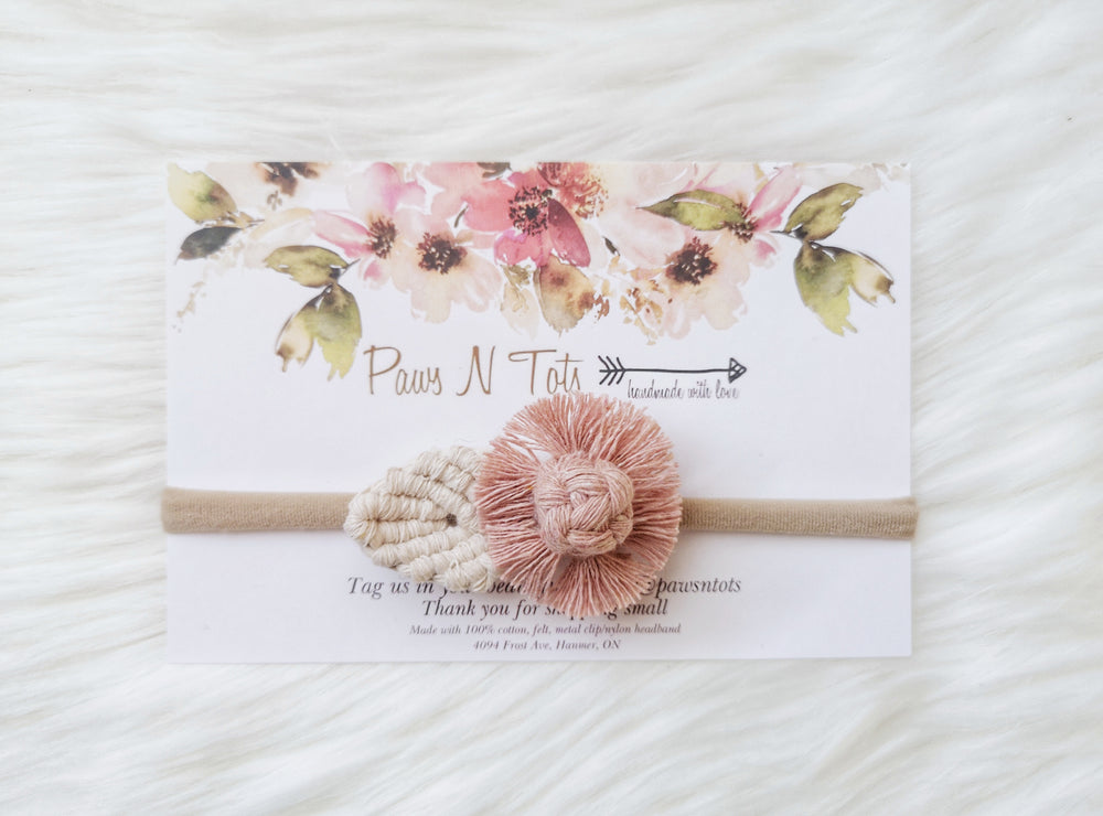 Macrame Flower Headband | Single Leaf