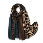 Lightweight Scarf | Cheetah Browns + Blues