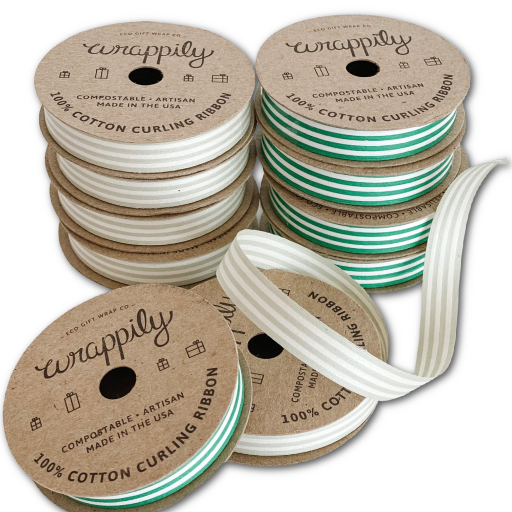 Eco Friendly Striped Cotton Curling Ribbon